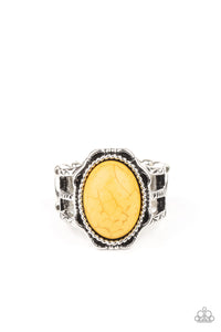PRE-ORDER - Paparazzi Flowering Dunes - Yellow Stone - Ring - $5 Jewelry with Ashley Swint