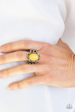PRE-ORDER - Paparazzi Flowering Dunes - Yellow Stone - Ring - $5 Jewelry with Ashley Swint