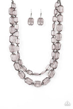 Load image into Gallery viewer, Paparazzi Ice Bank - Black - Gunmetal Emerald Cut Beads - Layered Acrylic Necklace and matching Earrings - $5 Jewelry With Ashley Swint