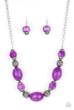 Load image into Gallery viewer, Paparazzi Ice Melt - Purple Beads - Silver Chain Necklace and matching Earrings - $5 Jewelry With Ashley Swint