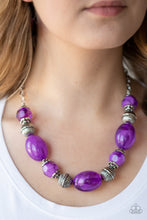 Load image into Gallery viewer, Paparazzi Ice Melt - Purple Beads - Silver Chain Necklace and matching Earrings - $5 Jewelry With Ashley Swint