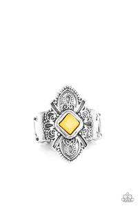 Paparazzi Impressive TREK Record - Yellow - Ring - $5 Jewelry with Ashley Swint