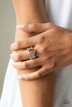 Load image into Gallery viewer, Paparazzi Laguna Luxury - Brown Moonstone - White Rhinestones - Silver Ring - $5 Jewelry With Ashley Swint
