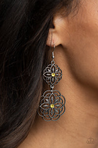 Paparazzi Mandala Mecca - Yellow - Earrings - $5 Jewelry with Ashley Swint