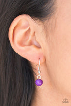 Load image into Gallery viewer, Paparazzi Mayan Masquerade - Purple Beads - Silver Fringe Chain Necklace and matching Earrings - $5 Jewelry With Ashley Swint