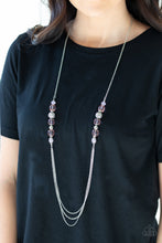 Load image into Gallery viewer, Paparazzi Native New Yorker - Pink Beads - Silver Multi Layered Necklace and matching Earrings - $5 Jewelry With Ashley Swint
