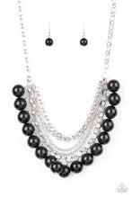 Load image into Gallery viewer, Paparazzi One-Way WALL STREET - Black - Silver Chains - Necklace &amp; Earrings - $5 Jewelry with Ashley Swint