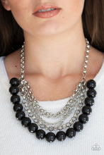Load image into Gallery viewer, Paparazzi One-Way WALL STREET - Black - Silver Chains - Necklace &amp; Earrings - $5 Jewelry with Ashley Swint