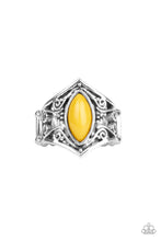 Load image into Gallery viewer, Paparazzi Roamin Rogue - Yellow Bead - Silver Band Filigree - Ring - $5 Jewelry With Ashley Swint