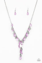 Load image into Gallery viewer, Paparazzi Sailboat Sunsets - Purple Teardrops - Silver Necklace &amp; Earrings - $5 Jewelry With Ashley Swint