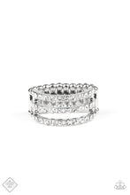 Load image into Gallery viewer, Paparazzi Seeking Shimmer White Rhinestones - Silver Ring - Fashion Fix Exclusive December 2019 - $5 Jewelry with Ashley Swint