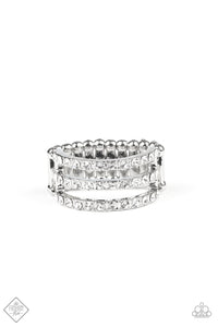 Paparazzi Seeking Shimmer White Rhinestones - Silver Ring - Fashion Fix Exclusive December 2019 - $5 Jewelry with Ashley Swint