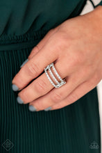 Load image into Gallery viewer, Paparazzi Seeking Shimmer White Rhinestones - Silver Ring - Fashion Fix Exclusive December 2019 - $5 Jewelry with Ashley Swint