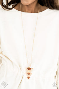 Paparazzi Serene Sheen - Gold - Necklace & Earrings - Fashion Fix Exclusive July 2020 - $5 Jewelry with Ashley Swint