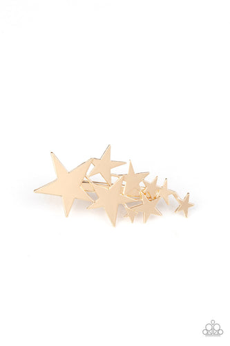 Paparazzi She STAR-ted It! - Gold - Hair Clip - $5 Jewelry with Ashley Swint