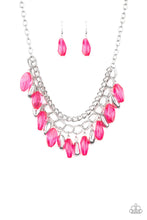 Load image into Gallery viewer, Paparazzi Spring Daydream - Pink - Thick Silver Chain - Necklace &amp; Earrings - $5 Jewelry With Ashley Swint