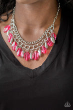 Load image into Gallery viewer, Paparazzi Spring Daydream - Pink - Thick Silver Chain - Necklace &amp; Earrings - $5 Jewelry With Ashley Swint