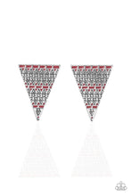 Load image into Gallery viewer, Paparazzi Terra Tricolor - Red - Triangle Silver Earrings - $5 Jewelry with Ashley Swint