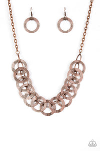 Paparazzi The Main Contender - Copper - Necklace & Earrings - $5 Jewelry with Ashley Swint