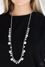 Load image into Gallery viewer, Paparazzi Theres Always Room At The Top - Silver Pearls - Necklace and matching Earrings - $5 Jewelry With Ashley Swint