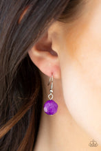 Load image into Gallery viewer, Paparazzi Treasure Shore - Purple Beads - Silver Chain Necklace and matching Earrings - $5 Jewelry With Ashley Swint