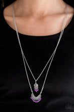 Load image into Gallery viewer, Paparazzi Bohemian Belle - Purple Seed Beads - Silver Chain Necklace and matching Earrings - $5 Jewelry With Ashley Swint