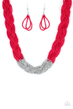 Load image into Gallery viewer, Paparazzi Brazilian Brilliance - Red Seed Bead Necklace and matching Earrings - $5 Jewelry With Ashley Swint
