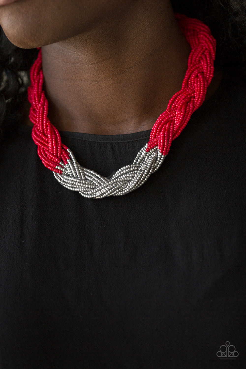 Red seed clearance bead necklace paparazzi