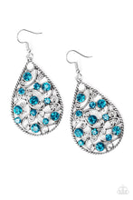 Load image into Gallery viewer, Paparazzi Certainly Courtier - Blue Rhinestones - Silver Filigree Earrings - $5 Jewelry With Ashley Swint