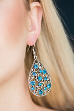 Load image into Gallery viewer, Paparazzi Certainly Courtier - Blue Rhinestones - Silver Filigree Earrings - $5 Jewelry With Ashley Swint