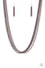 Load image into Gallery viewer, Paparazzi Colorful Calamity - Red Chains - Mismatched Gunmetal and Silver - Necklace and matching Earrings - $5 Jewelry With Ashley Swint