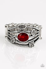 Load image into Gallery viewer, Paparazzi Cosmic Combo - Red Rhinestone - Silver Frames - Ring - $5 Jewelry With Ashley Swint