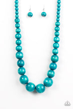Load image into Gallery viewer, Paparazzi Effortlessly Everglades - Blue Wooden Beads - Necklace and matching Earrings - $5 Jewelry With Ashley Swint