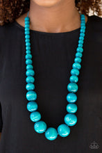 Load image into Gallery viewer, Paparazzi Effortlessly Everglades - Blue Wooden Beads - Necklace and matching Earrings - $5 Jewelry With Ashley Swint