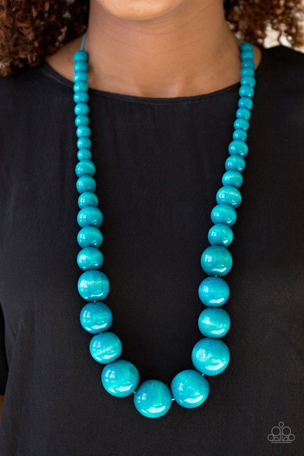 Paparazzi Effortlessly Everglades - Blue Wooden Beads - Necklace and matching Earrings - $5 Jewelry With Ashley Swint