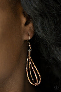 Paparazzi Flashy Fashion - Copper - Seed Beads Necklace & Earrings - $5 Jewelry with Ashley Swint