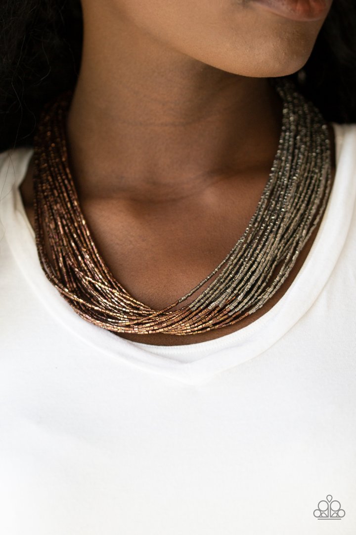 Paparazzi Flashy Fashion Copper Seed Beads Necklace Earrings 5 Jewelry with Ashley Swint