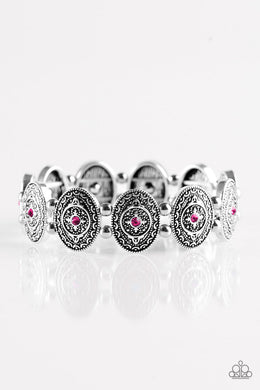 Paparazzi Girl Grandeur - Pink Rhinestone - Bracelet - $5 Jewelry With Ashley Swint