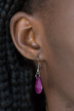 Load image into Gallery viewer, Paparazzi Hurricane Season - Purple Teardrops - Silver Chain Necklace and matching Earrings - $5 Jewelry With Ashley Swint