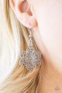 Paparazzi Island Maven - Silver Flower - Necklace & Earrings - $5 Jewelry With Ashley Swint