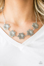 Load image into Gallery viewer, Paparazzi Island Maven - Silver Flower - Necklace &amp; Earrings - $5 Jewelry With Ashley Swint