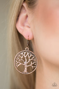 Paparazzi My TREEHOUSE Is Your TREEHOUSE - Copper - Tree of Life - Hoop Earrings - $5 Jewelry with Ashley Swint