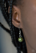 Load image into Gallery viewer, Paparazzi Party Dress Princess - Green Beads - Silver Hoops - Necklace &amp; Earrings - $5 Jewelry With Ashley Swint