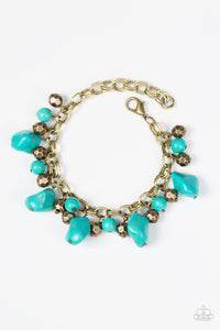 Paparazzi Practical Paleo - Brass - Green Bead Bracelet - $5 Jewelry With Ashley Swint