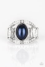 Load image into Gallery viewer, Paparazzi Radiating Riches - Blue Bead - White Rhinestones - Silver Ring - $5 Jewelry With Ashley Swint