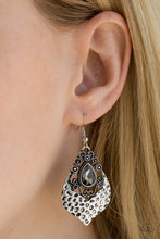 Load image into Gallery viewer, Paparazzi Royal Rebel - Silver - Rhinestone Earrings - $5 Jewelry With Ashley Swint
