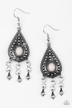 Load image into Gallery viewer, Paparazzi Sahara Song - Silver - Gray Bead - Silver Teardrop - Earrings - $5 Jewelry With Ashley Swint