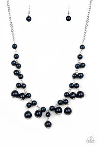 Paparazzi Soon To Be Mrs. - Blue Pearls - Necklace & Earrings - $5 Jewelry With Ashley Swint