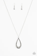 Load image into Gallery viewer, Paparazzi Teardrop Tease - White Rhinestones - Silver Teardrop - Necklace and matching Earrings - $5 Jewelry With Ashley Swint