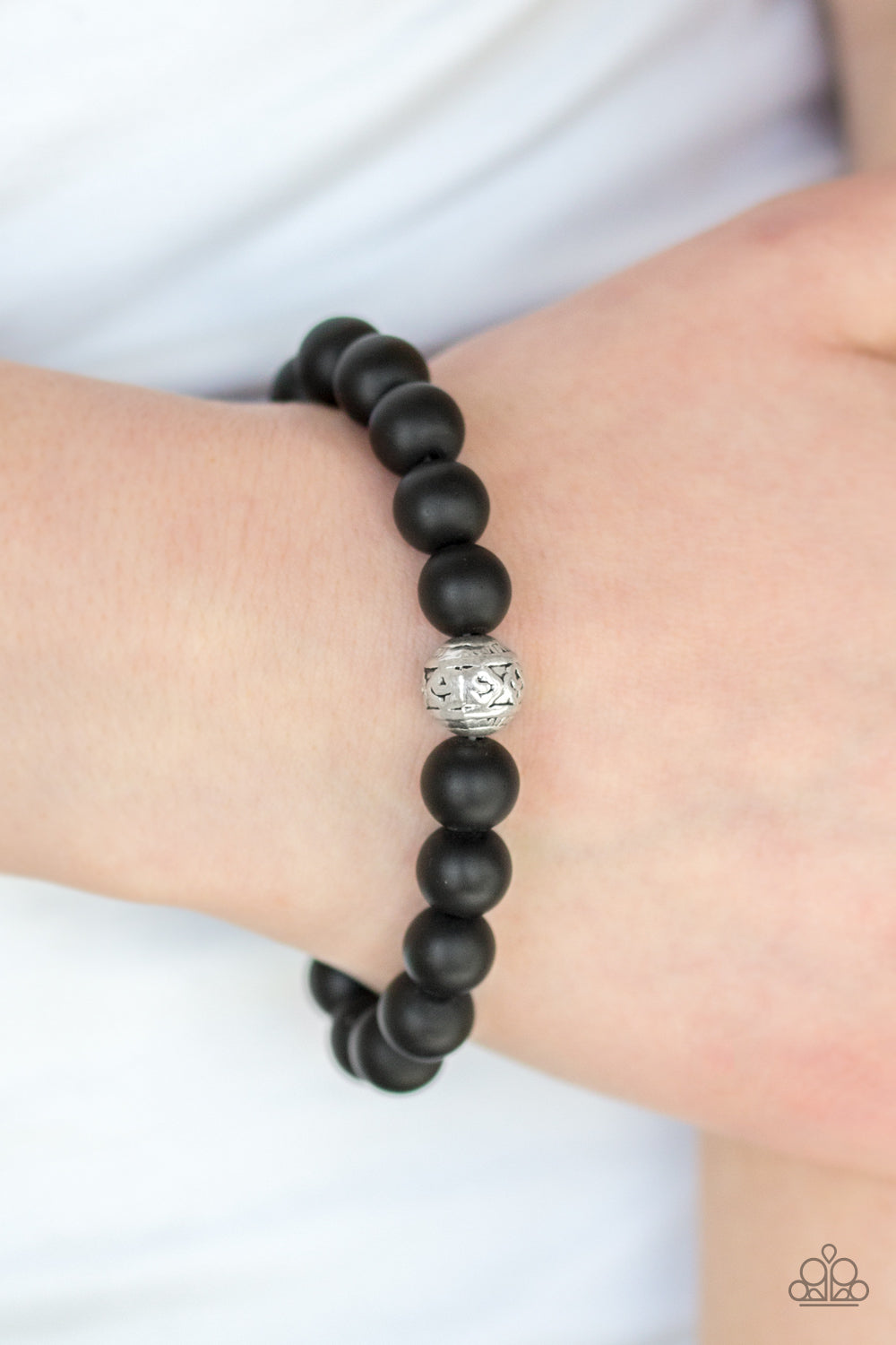 Paparazzi Temperate - Black Stone Bracelet - $5 Jewelry With Ashley Swint